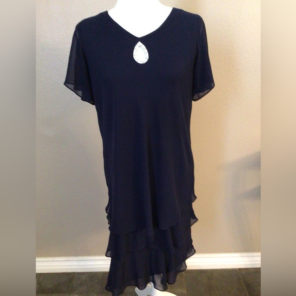 Onyx Nite Midnight Blue Layered Dress